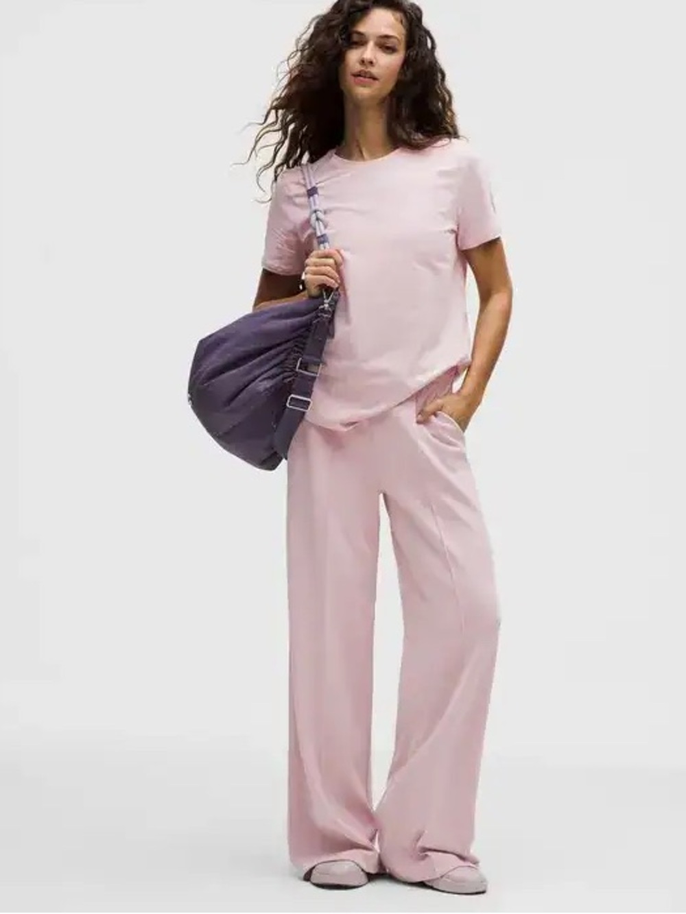 Lululemon Softstreme Pintuck High-Rise Wide-Leg Pant Regular Porcelain Pink NWT